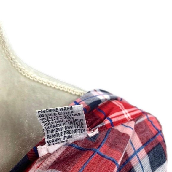 Prototype Red White Blue Plaid Button Down Shirt M - Picture 8 of 8